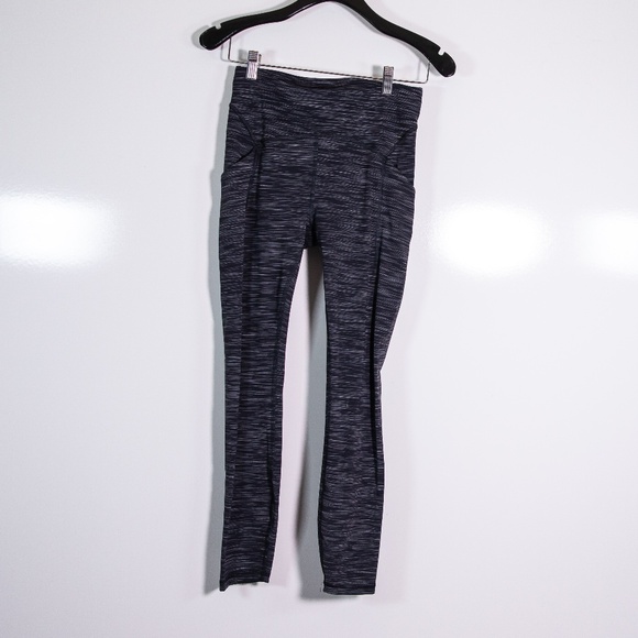 Lululemon Women's Power Thru High-Rise Tight 25" Heathered Black Leggings 6 - Picture 1 of 3